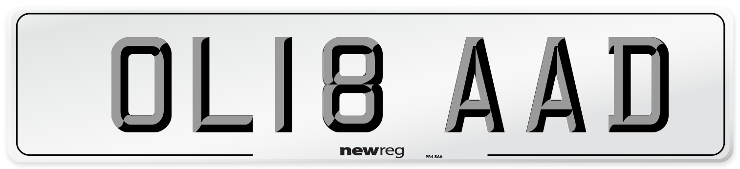 OL18 AAD Number Plate from New Reg